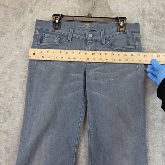 7 For All Mankind Jeans Womens 30 Blue Low Rise Ginger Flare Stretch Denim Pants - Picture 13 of 16
